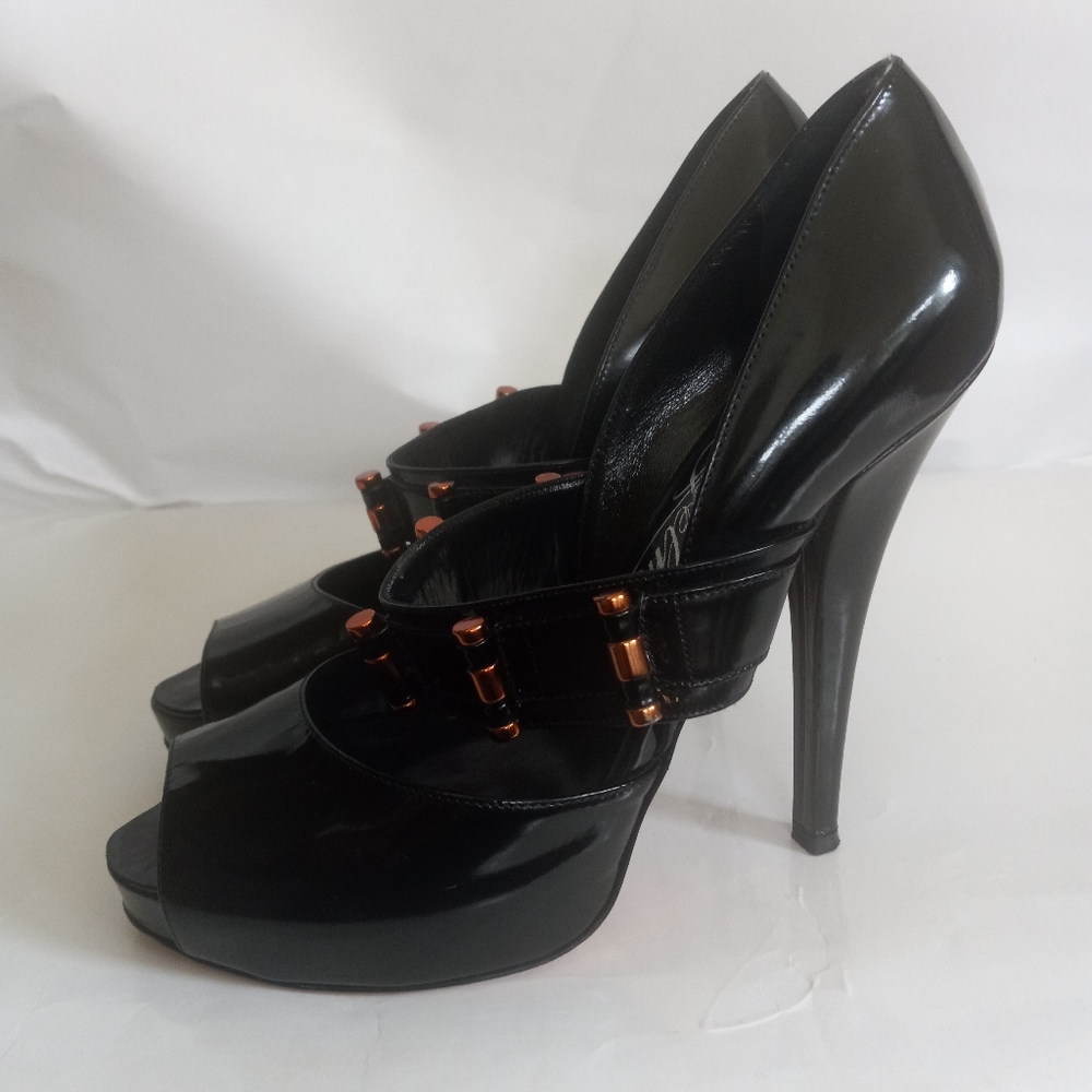 Alejandro Ingelmo Peep Toe details womens shoes patent heels  size 38